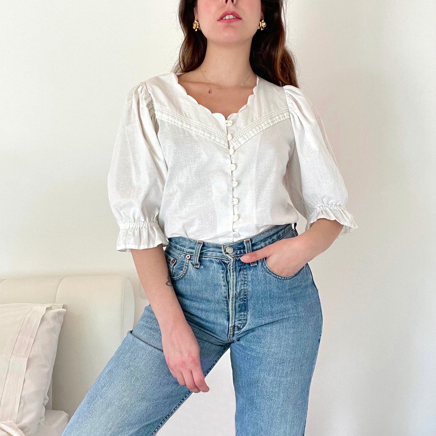 Vintage Provençal cotton shirt