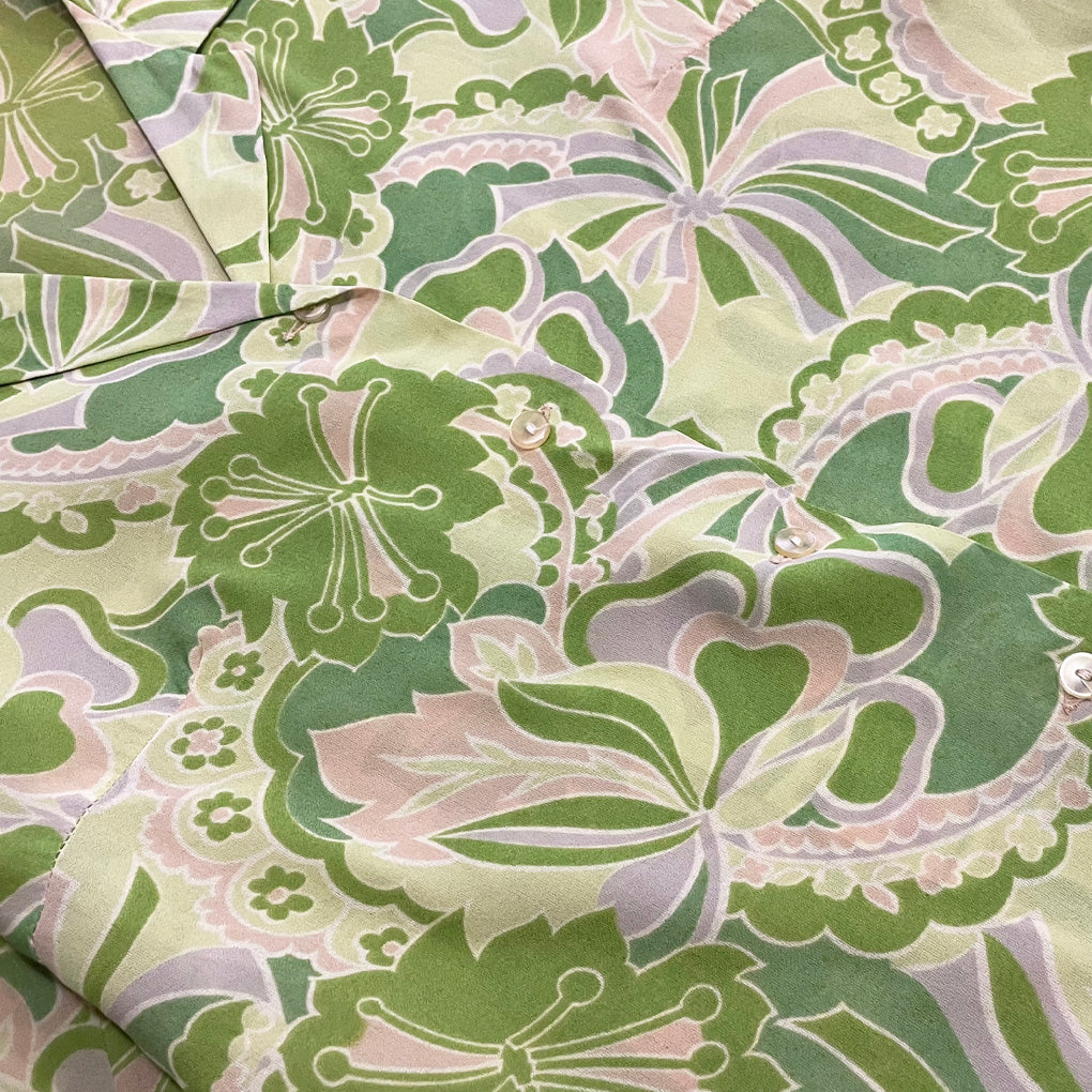 Vintage Green Patterned Shirt 1960s