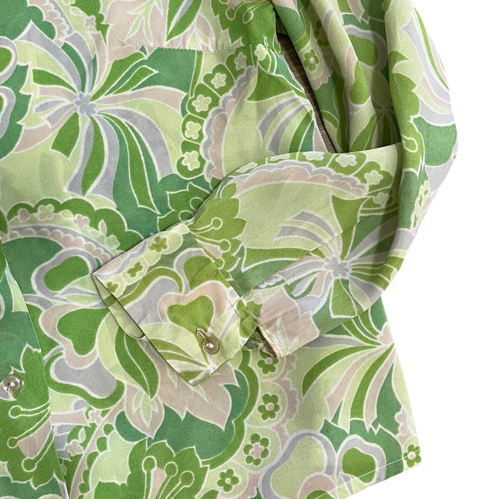 Vintage Green Patterned Shirt 1960s