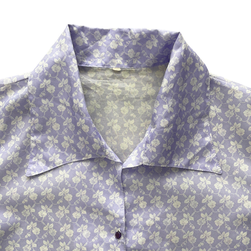 Vintage Lilac Patterned Blouse