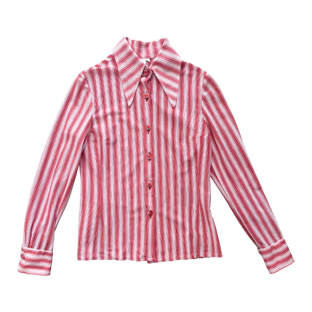 Vintage Red And White Striped Shirt 1970s