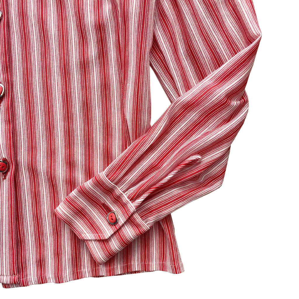 Vintage Red And White Striped Shirt 1970s