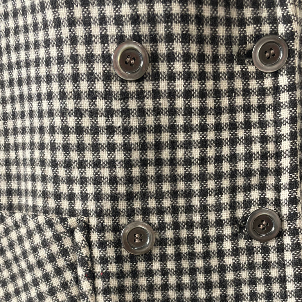 Vintage Checked Wool Jacket with Fur 1960s