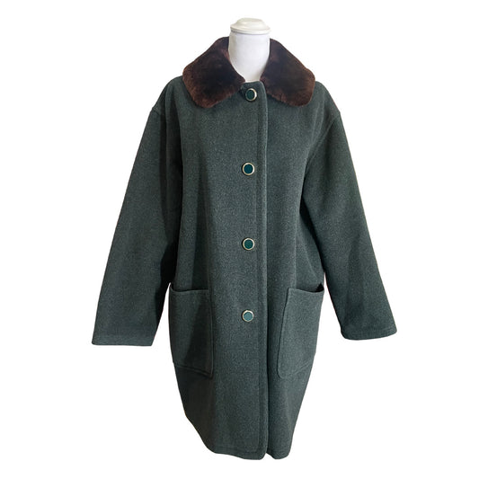 Vintage Coat With Faux Fur Collar 1960s - Salco