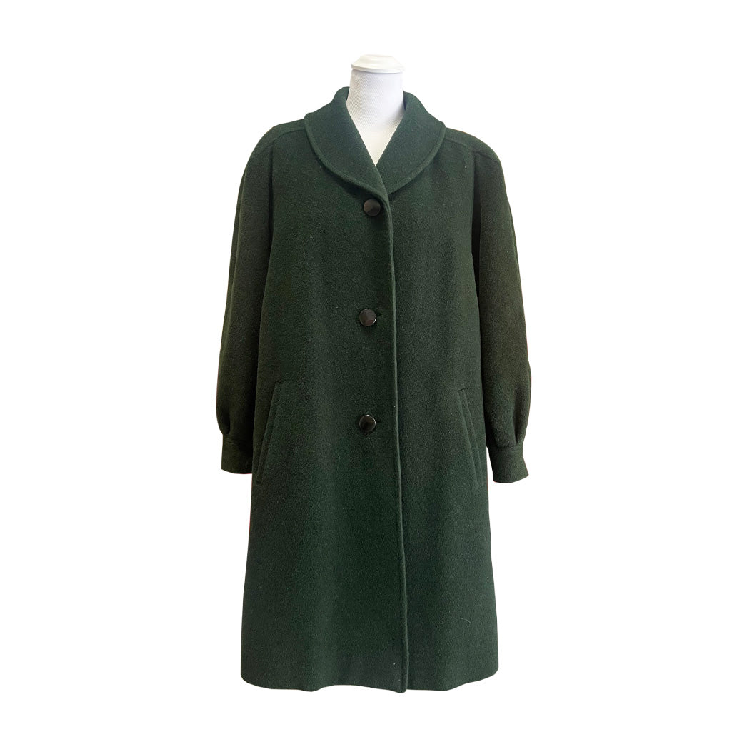 Vintage Green Wool and Alpaca Coat 1960s