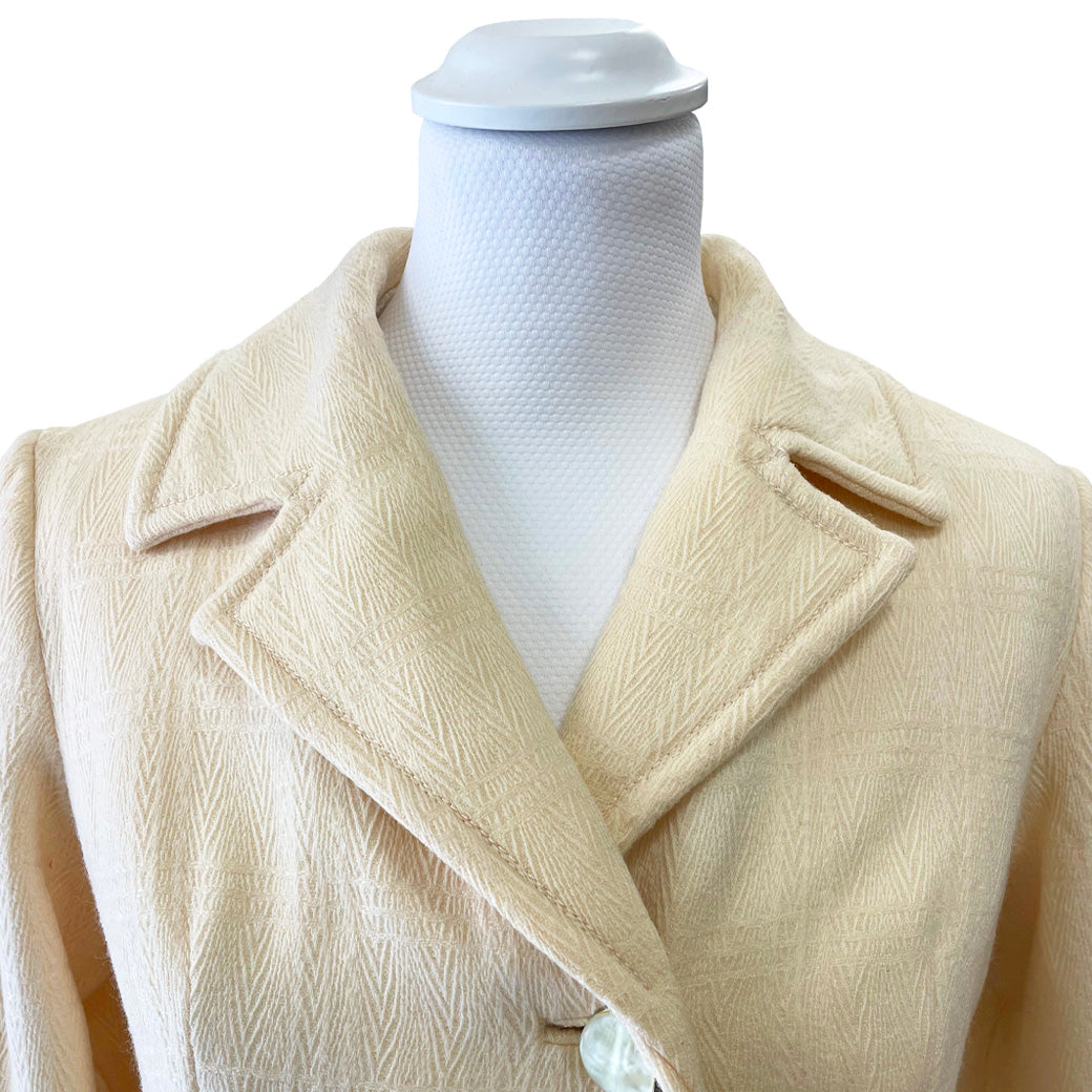 Vintage Cream Tailored Coat 1960s