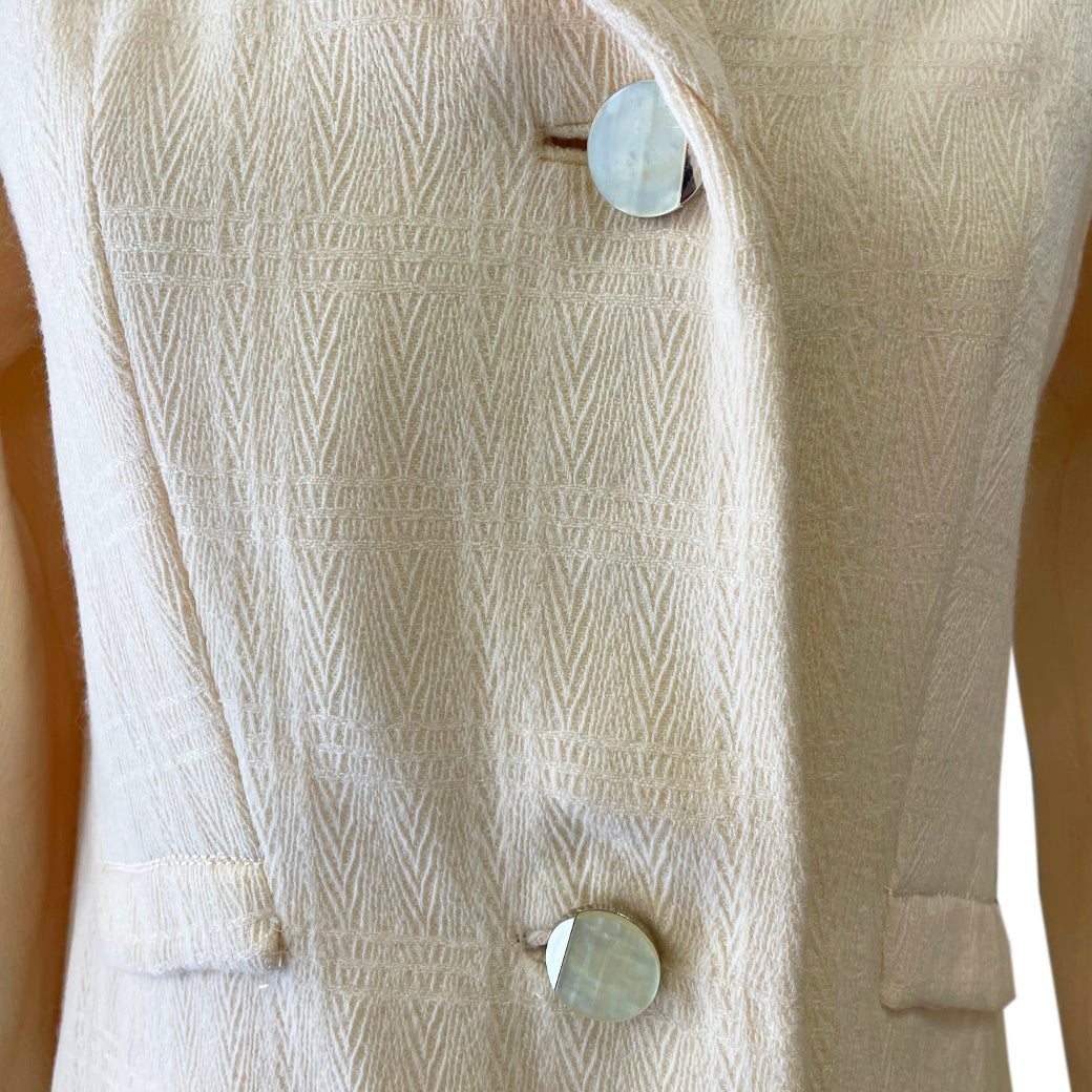 Vintage Cream Tailored Coat 1960s