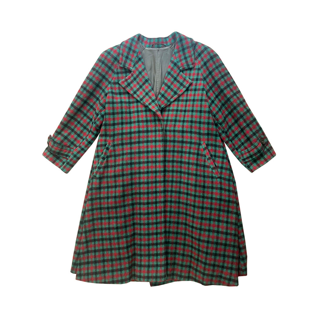 Vintage Checked Wool and Alpaca Coat