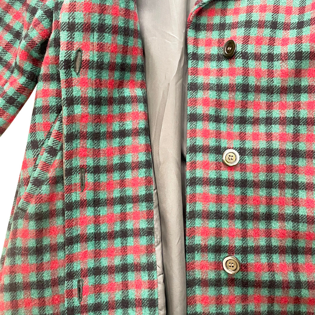 Vintage Checked Wool and Alpaca Coat