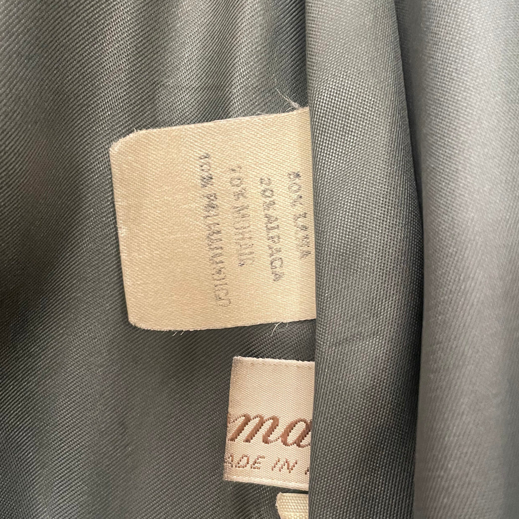 Vintage Checked Wool and Alpaca Coat