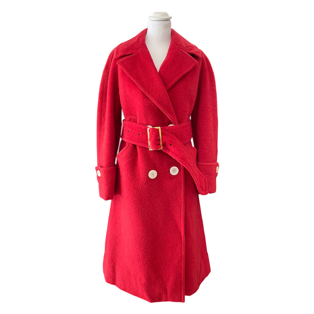 Vintage Red Wool Coat 1980s