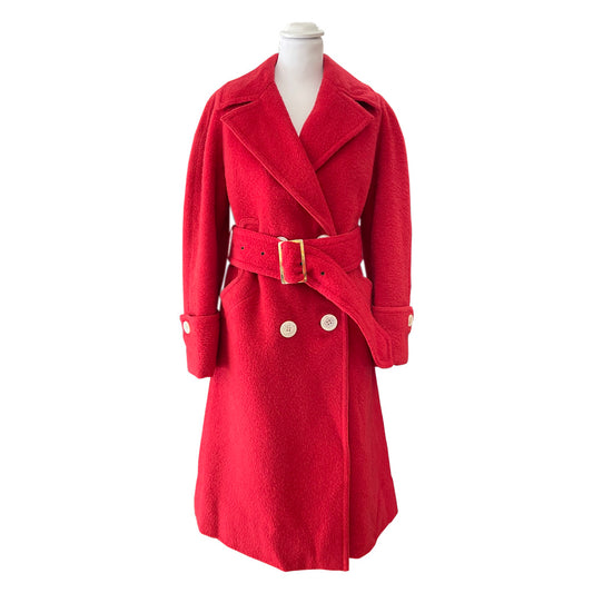 Vintage Red Wool Coat 1980s