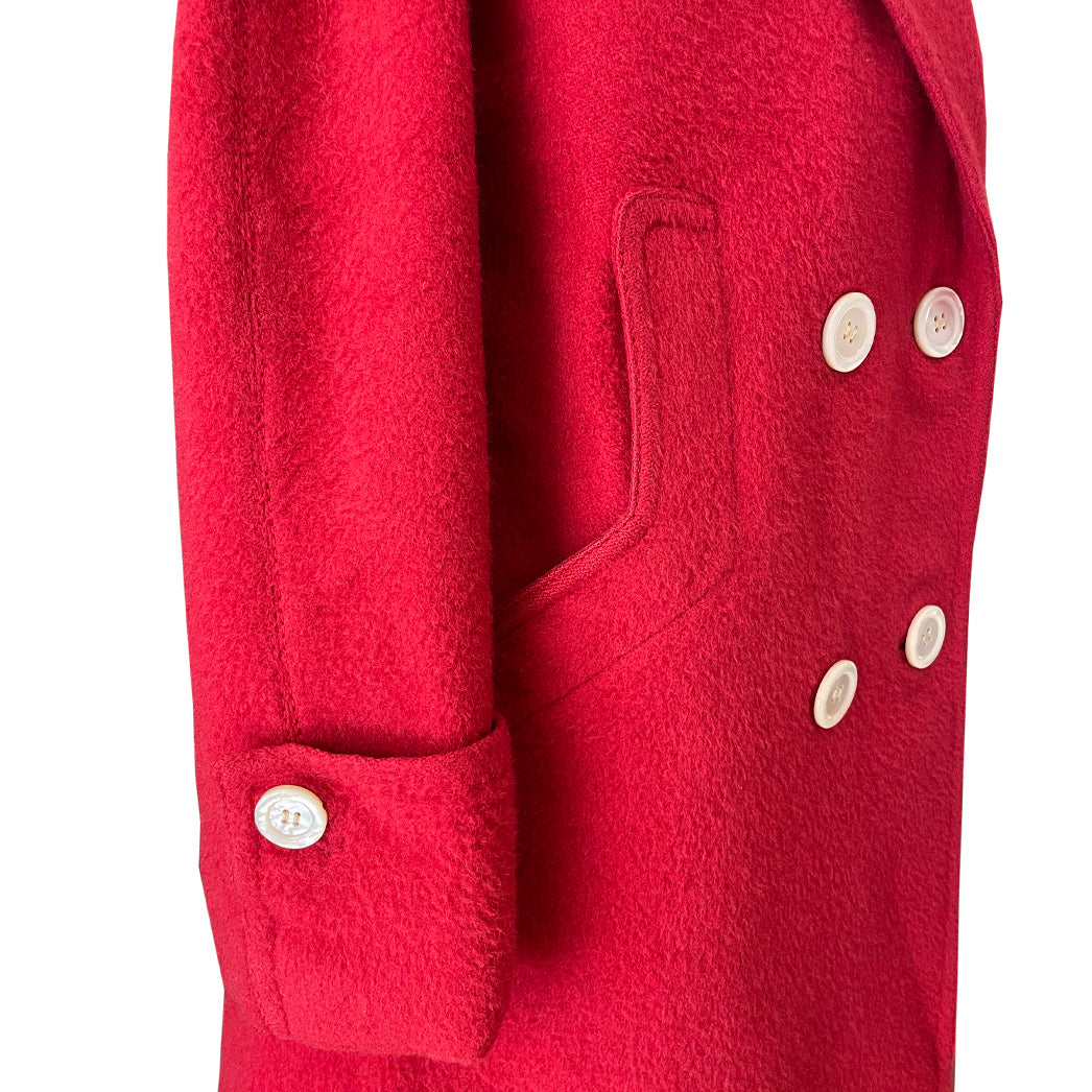 Vintage Red Wool Coat 1980s