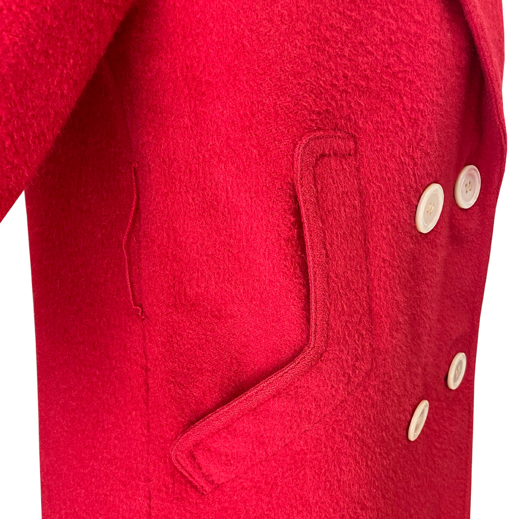Vintage Red Wool Coat 1980s