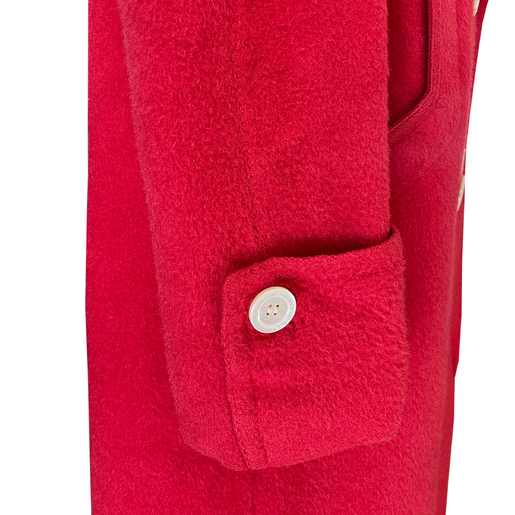 Vintage Red Wool Coat 1980s