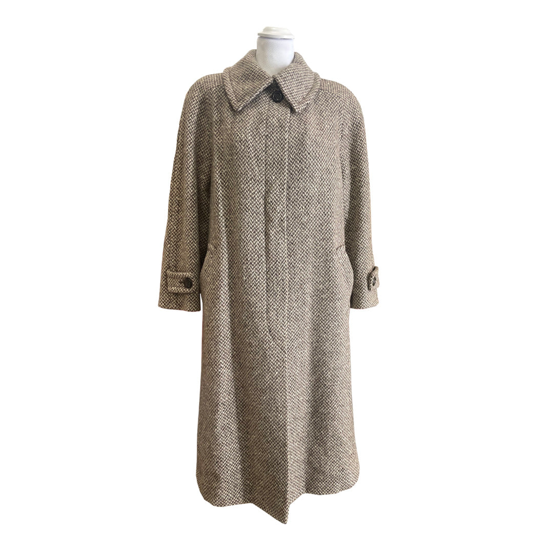 Vintage Herringbone Wool Coat