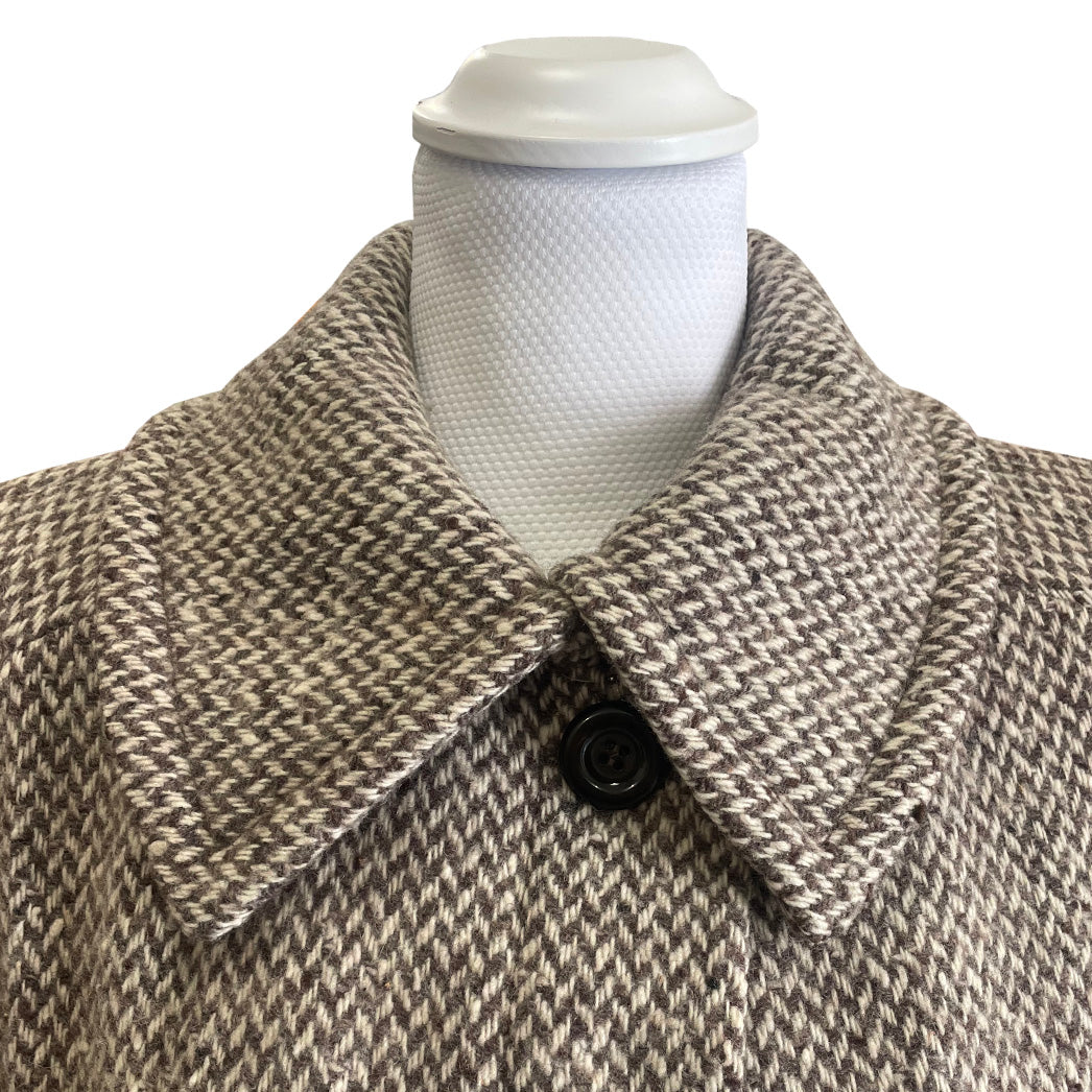 Vintage Herringbone Wool Coat