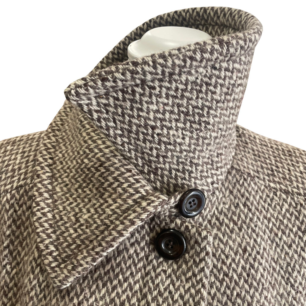 Vintage Herringbone Wool Coat