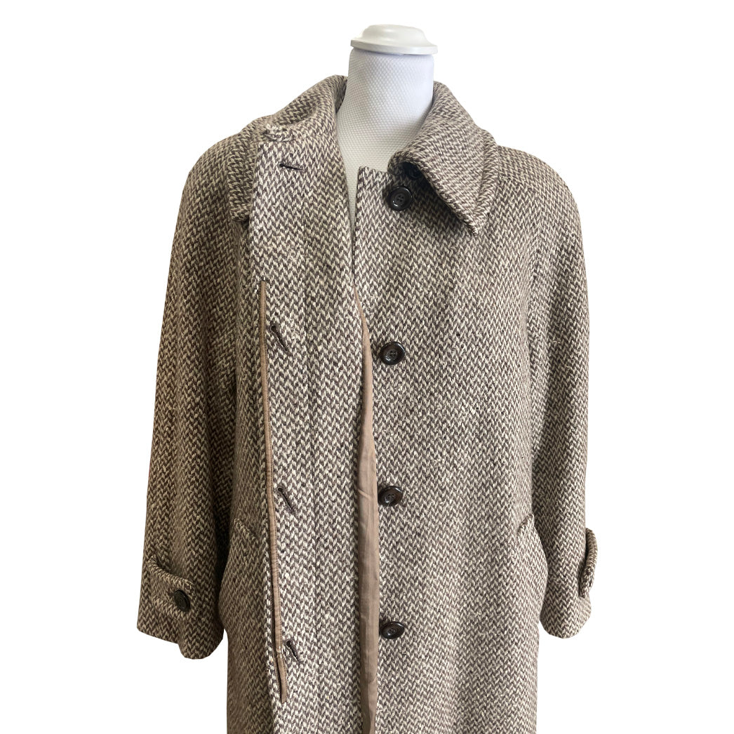 Vintage Herringbone Wool Coat