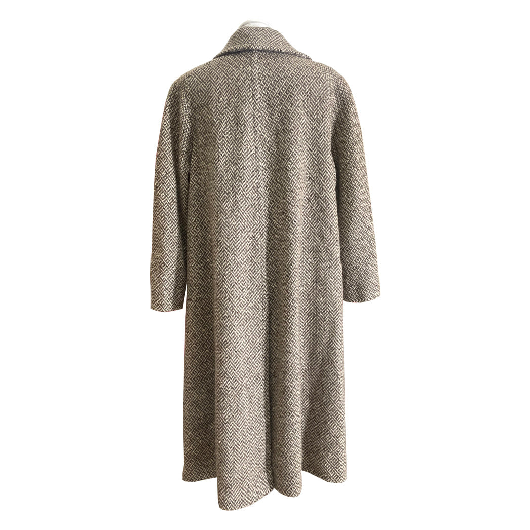 Vintage Herringbone Wool Coat