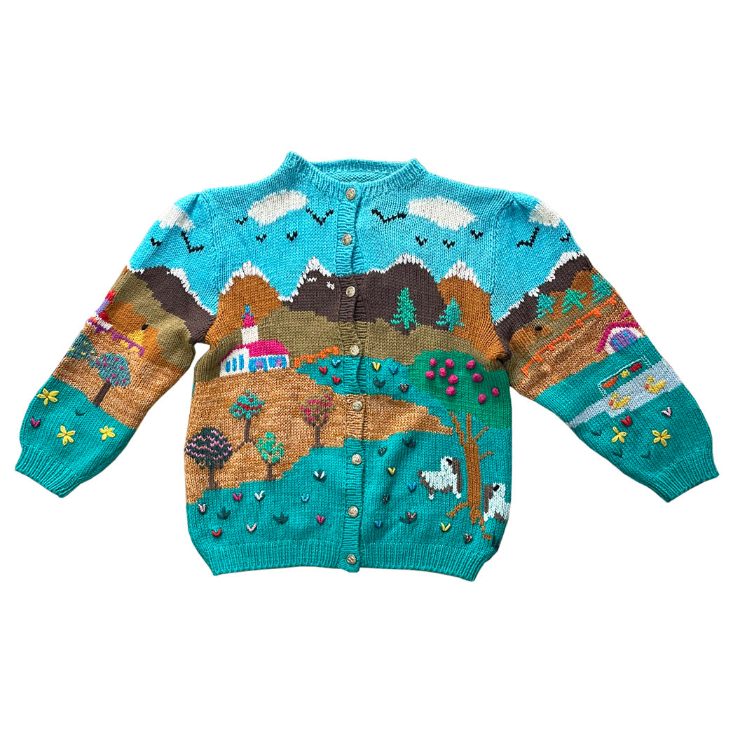 Vintage Hand-Patterned Cardigan