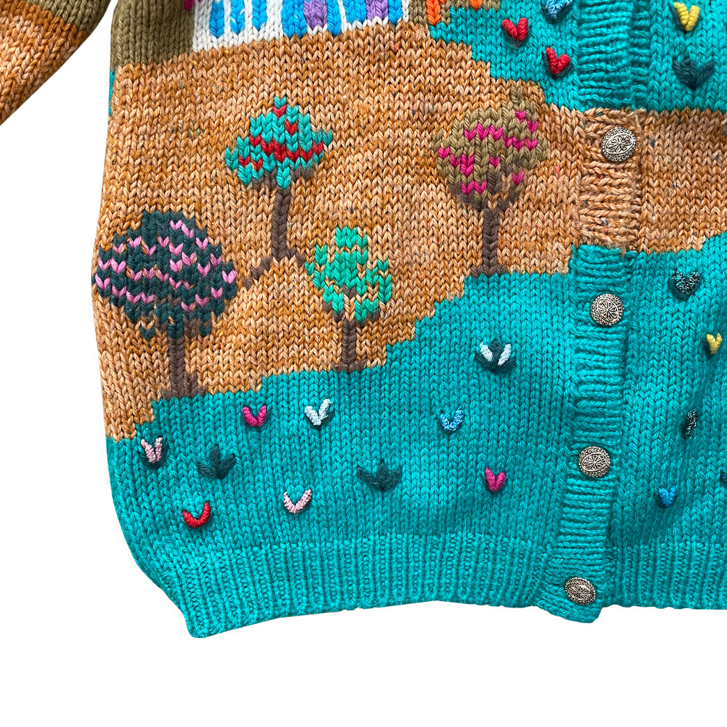 Vintage Hand-Patterned Cardigan