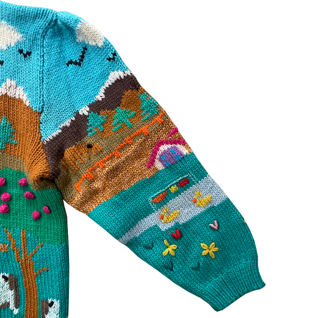 Vintage Hand-Patterned Cardigan