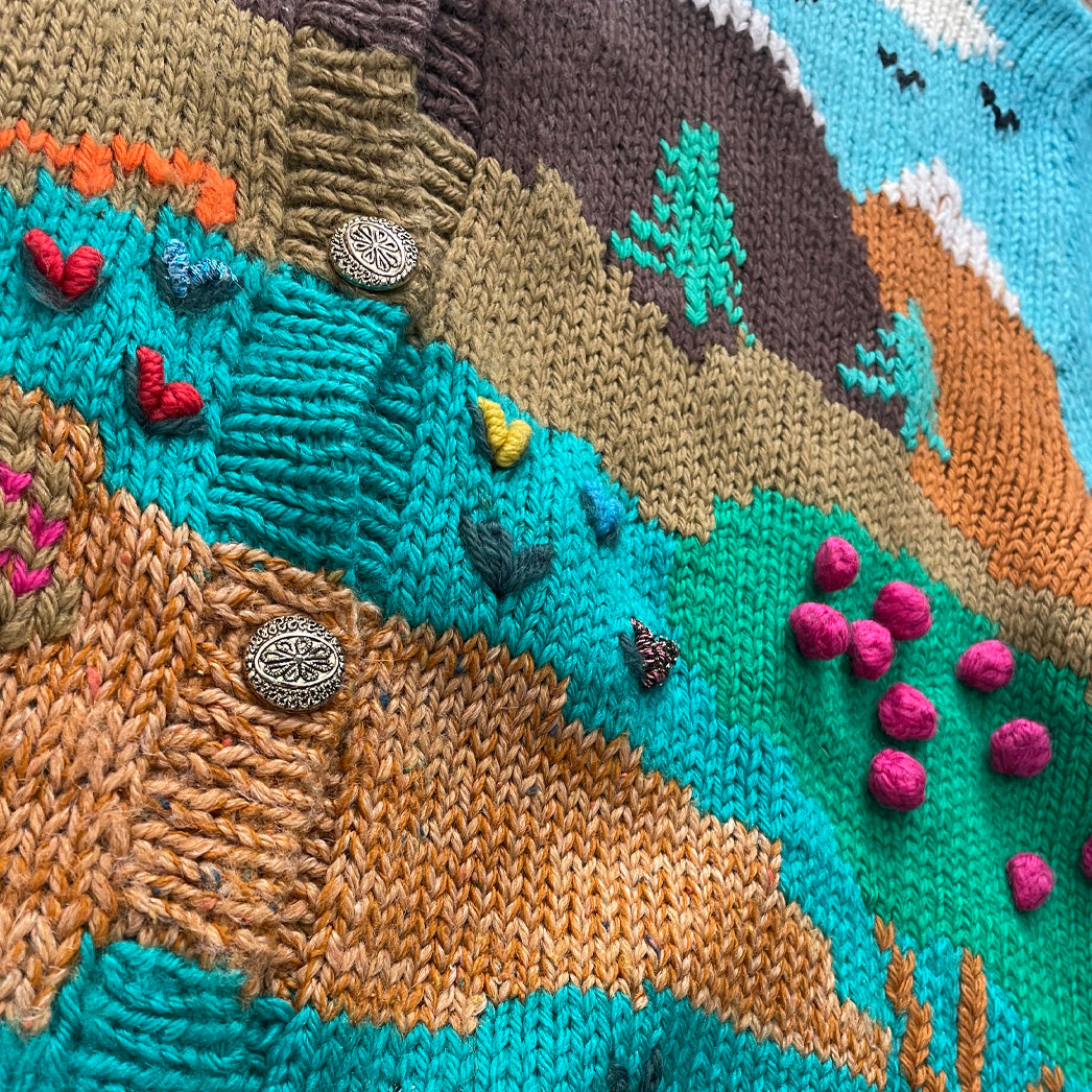 Vintage Hand-Patterned Cardigan