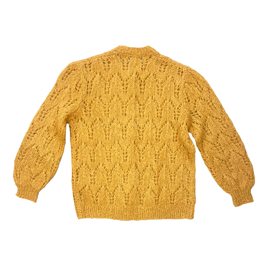 Vintage Hand Knitted Mustard Cardigan 1980s