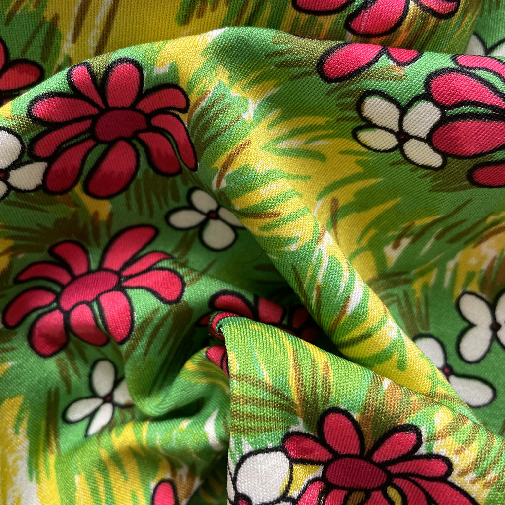 Vintage Patterned One Piece Swimsuit 1970s