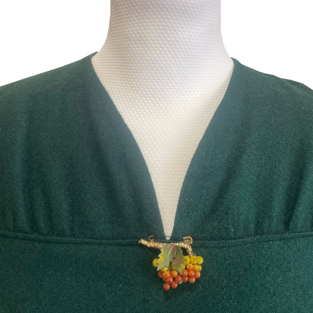 Vintage Green Wool Dress 1940s