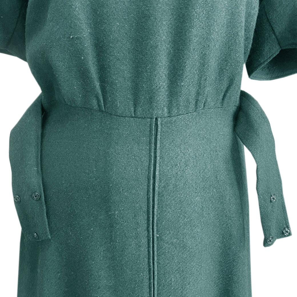 Vintage Green Wool Dress 1940s