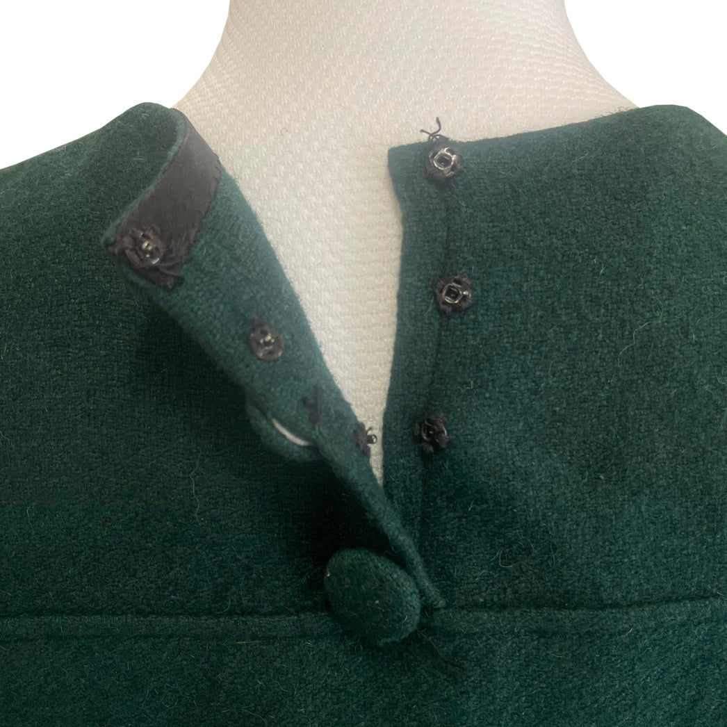 Vintage Green Wool Dress 1940s