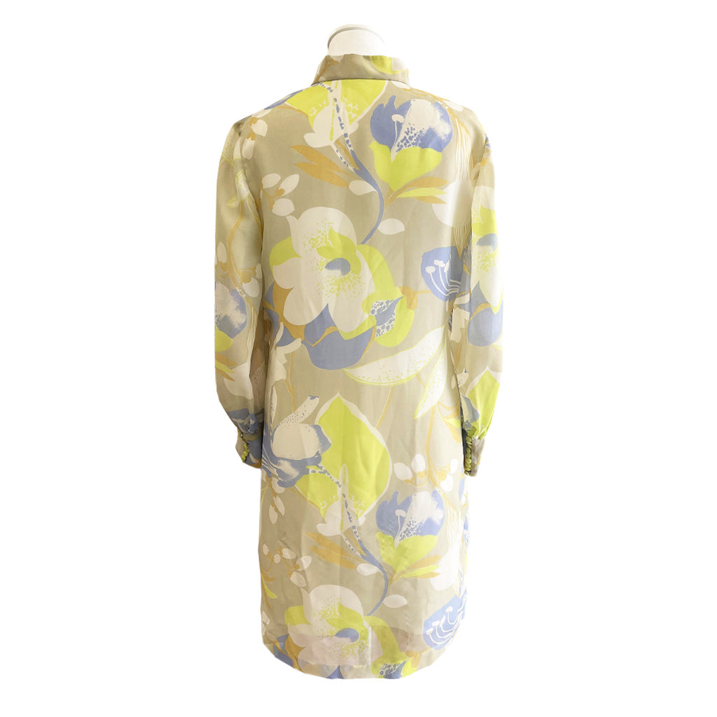 Vintage Patterned Voile Dress 1960s