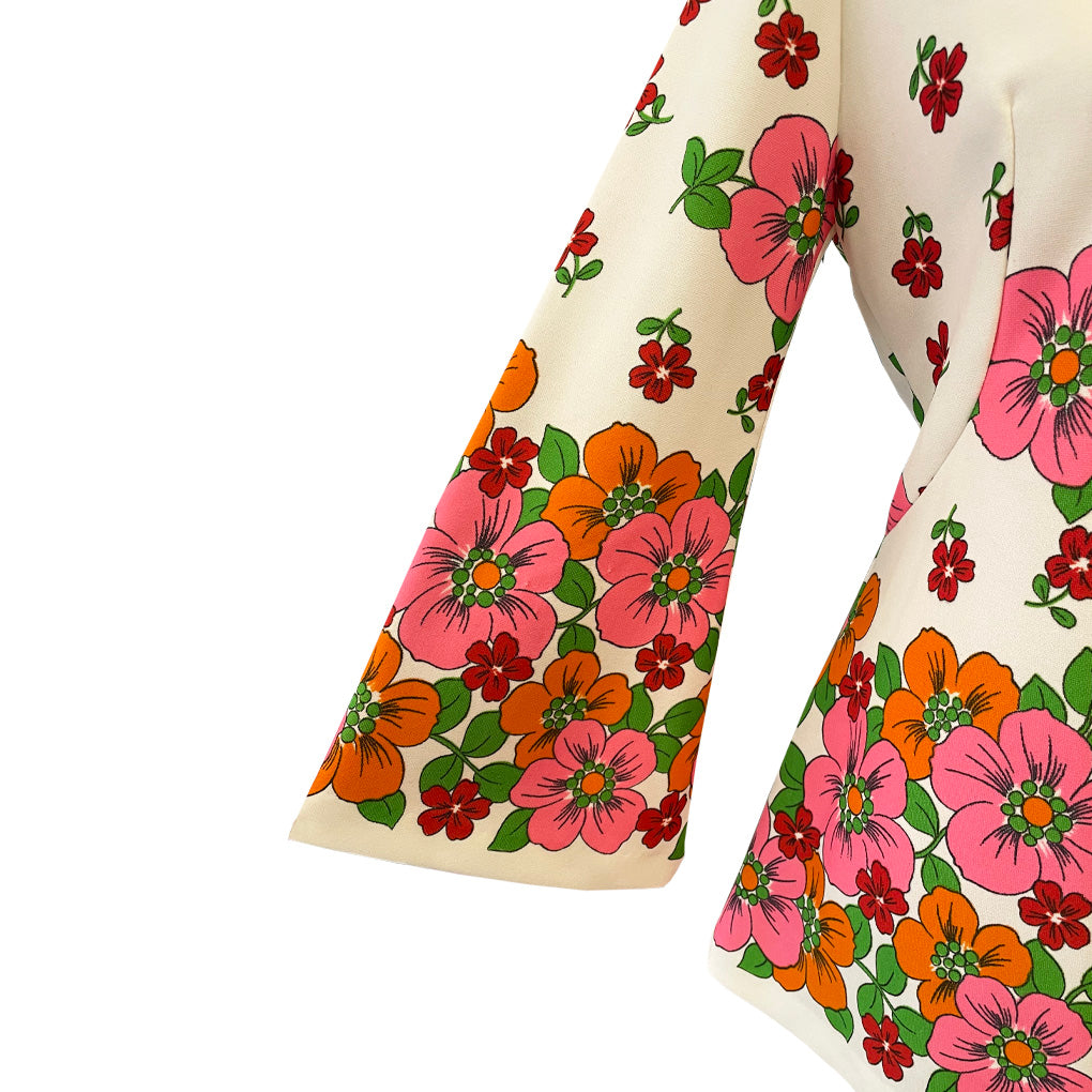 Vintage Floral Mini Dress 1960s