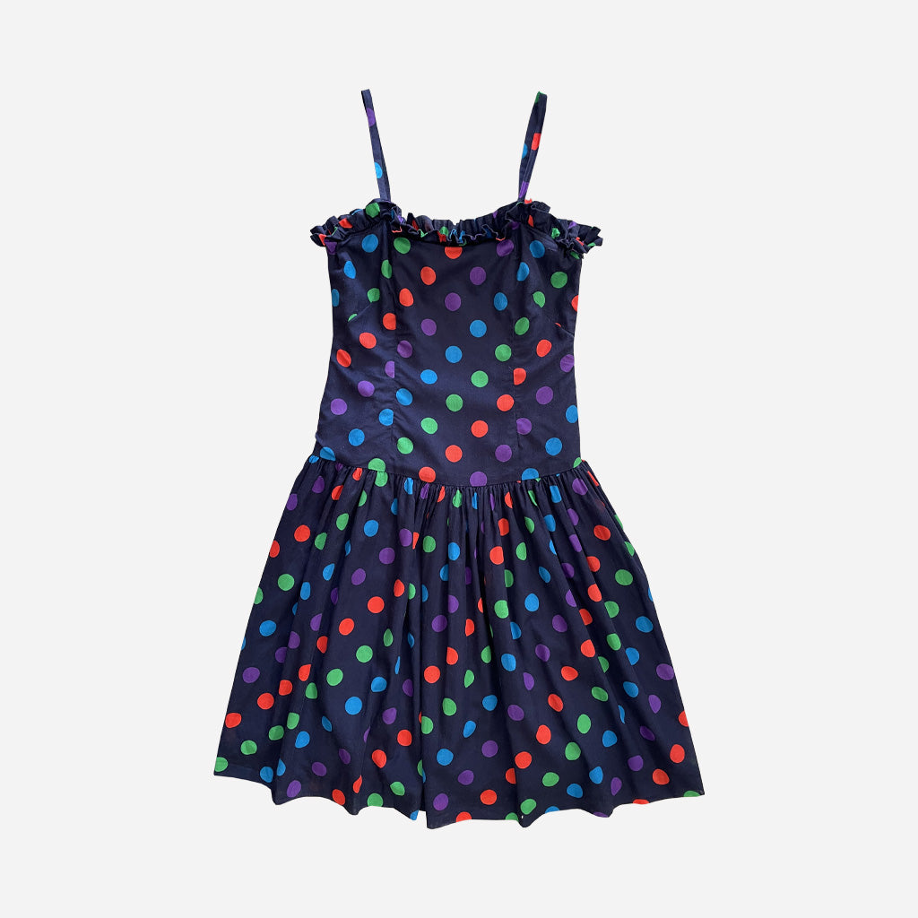 Vintage Polka Dot Cotton Diana D'Este Dress 1980s