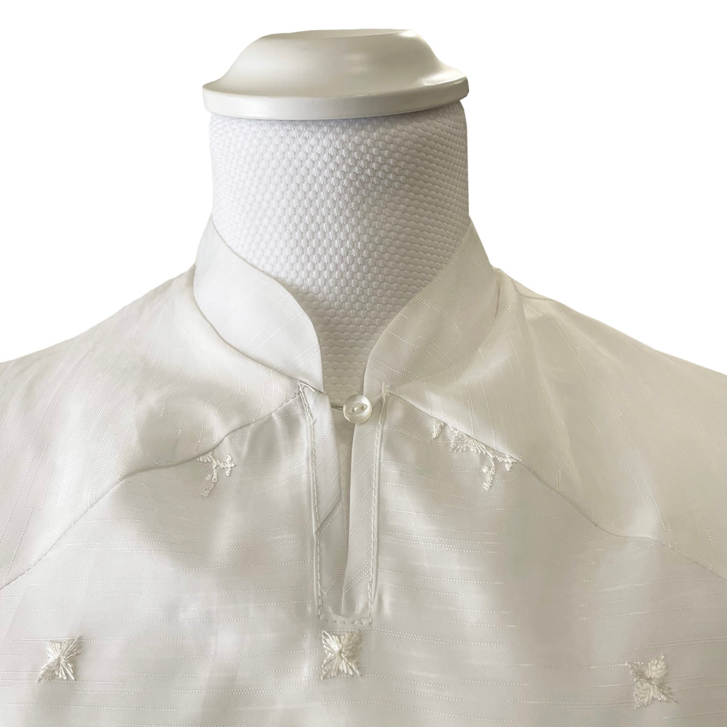 Vintage White Chinese Style Dress 1970s