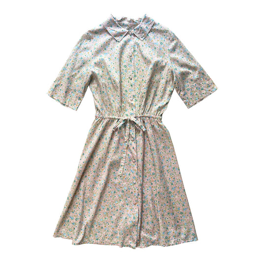 Vintage Floral Pattern Cotton Dress