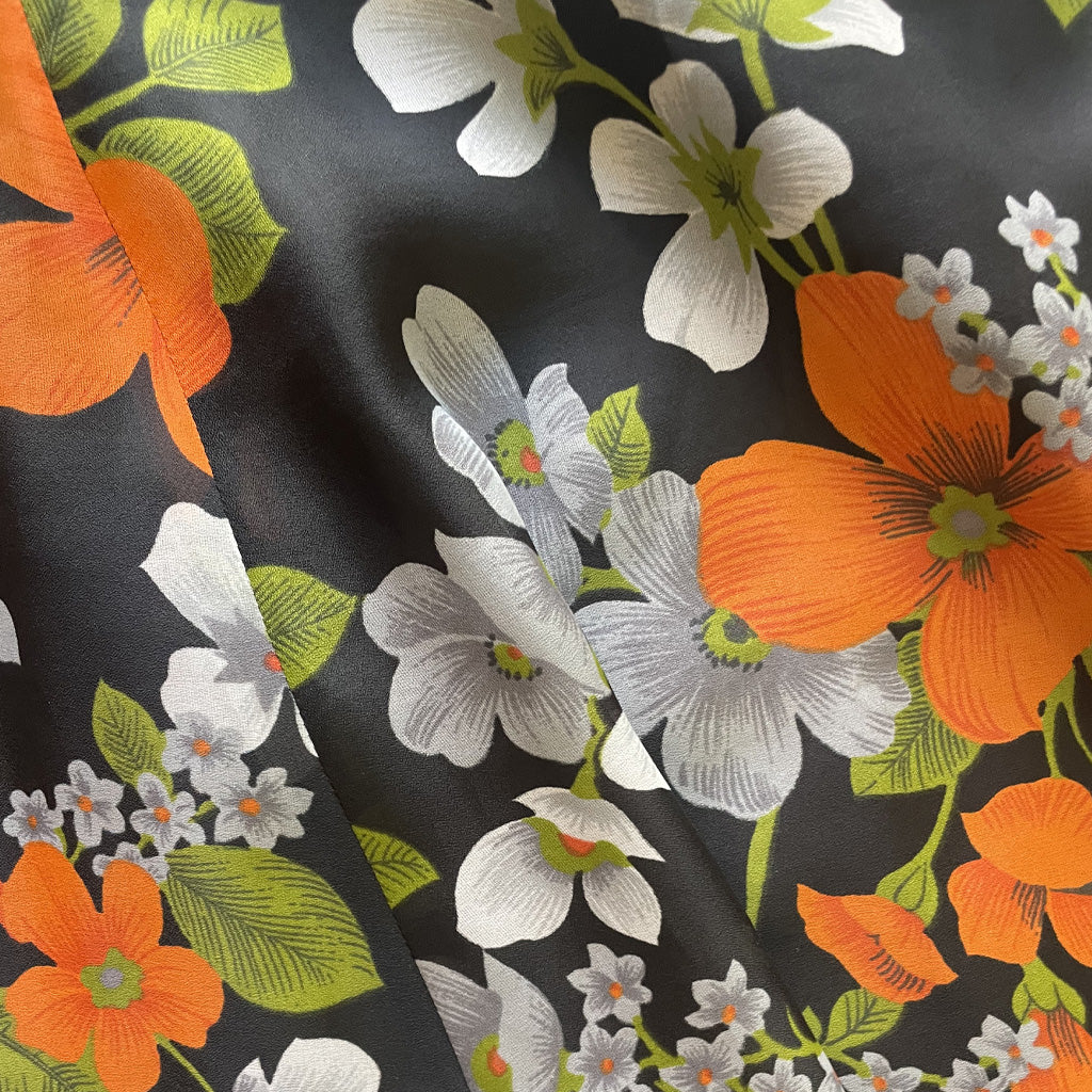 Vintage Floral Voile Dress 1970s