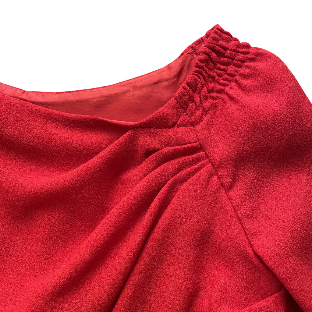 Vintage Red Elegant Dress Handmade 1980s