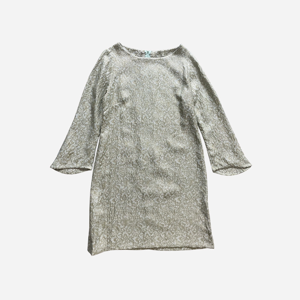 Vintage Sartorial Damask Salvia Dress 1960s