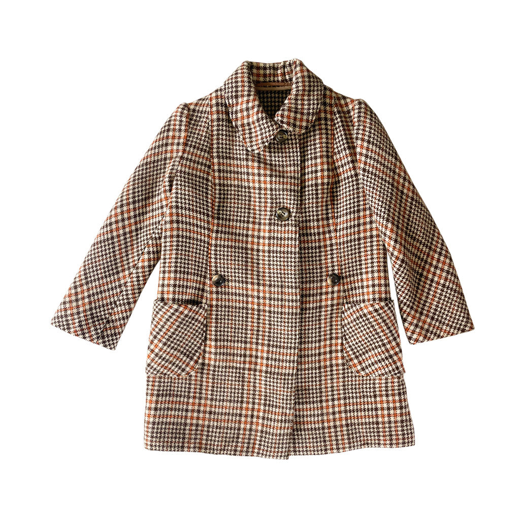 Vintage Checked Wool Coat 1970s