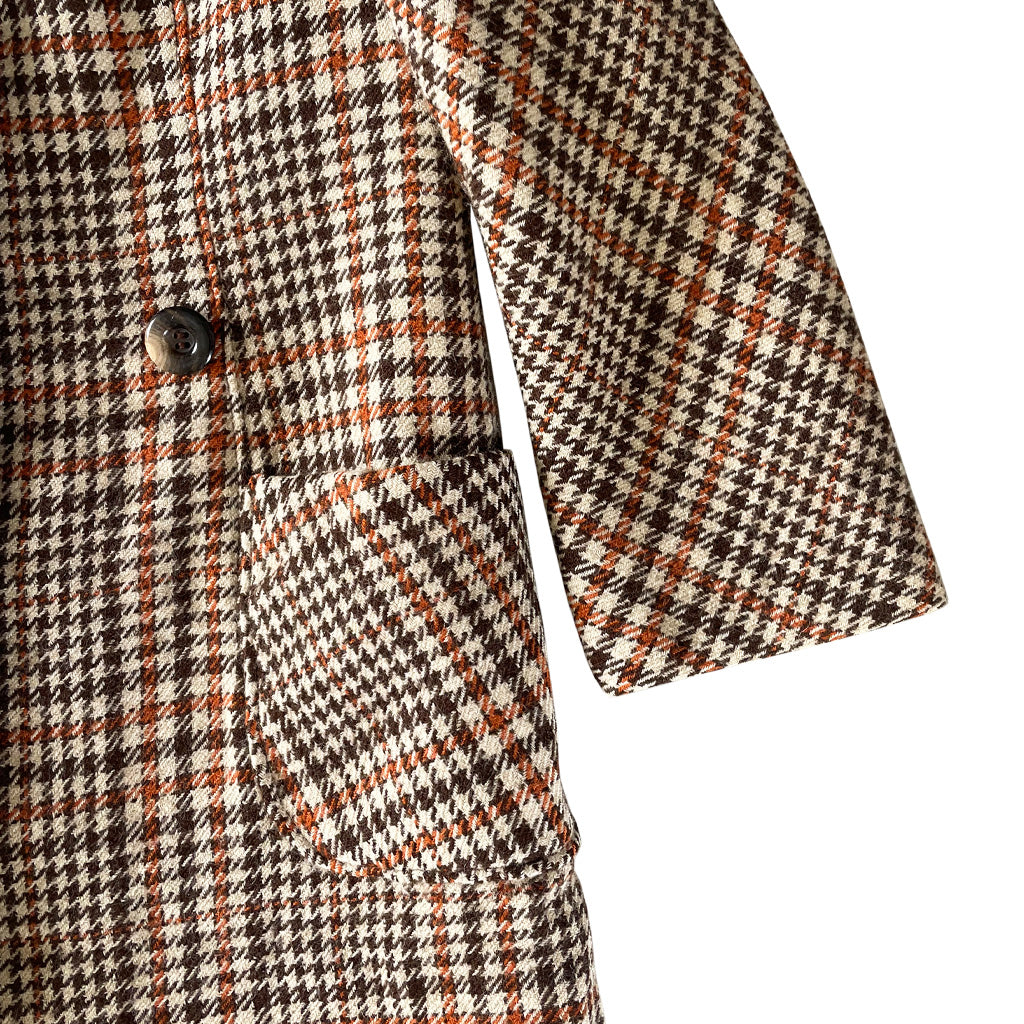 Vintage Checked Wool Coat 1970s