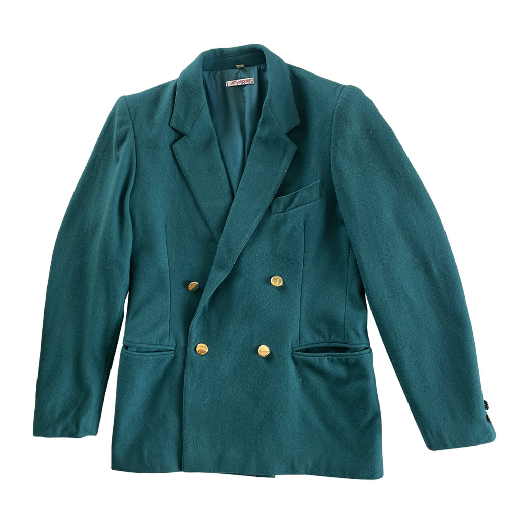 Vintage Petrol Wool Blend Jacket - Pepper 1980s