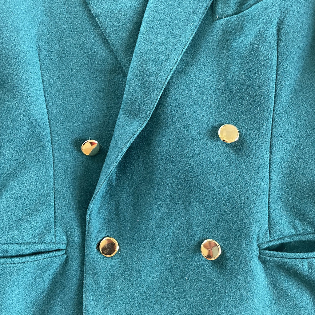 Vintage Petrol Wool Blend Jacket - Pepper 1980s