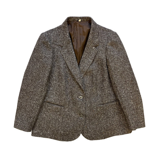 Vintage Brown Jacket In Pure Wool Bouclé