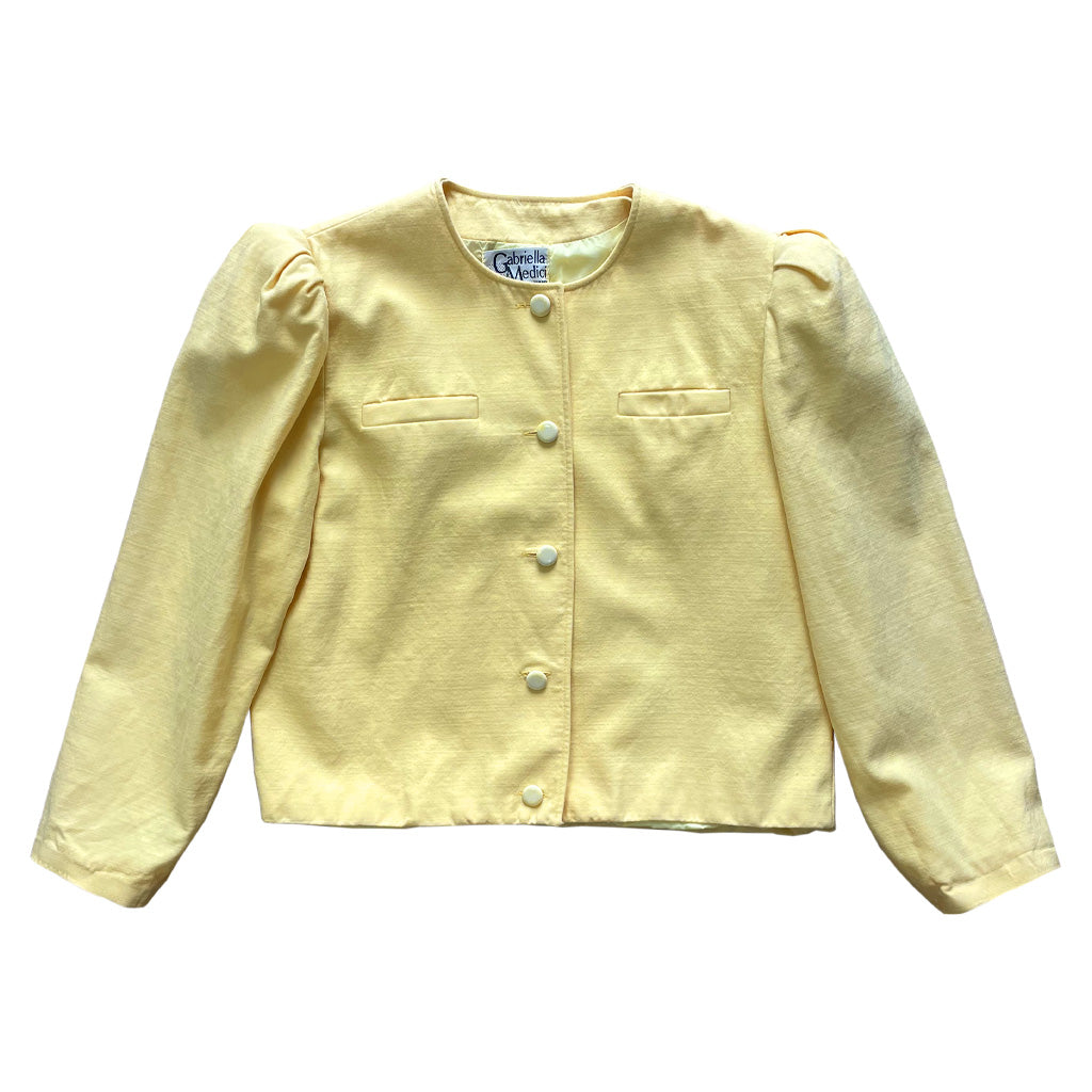 Vintage Yellow Puff Sleeve Jacket 1980s