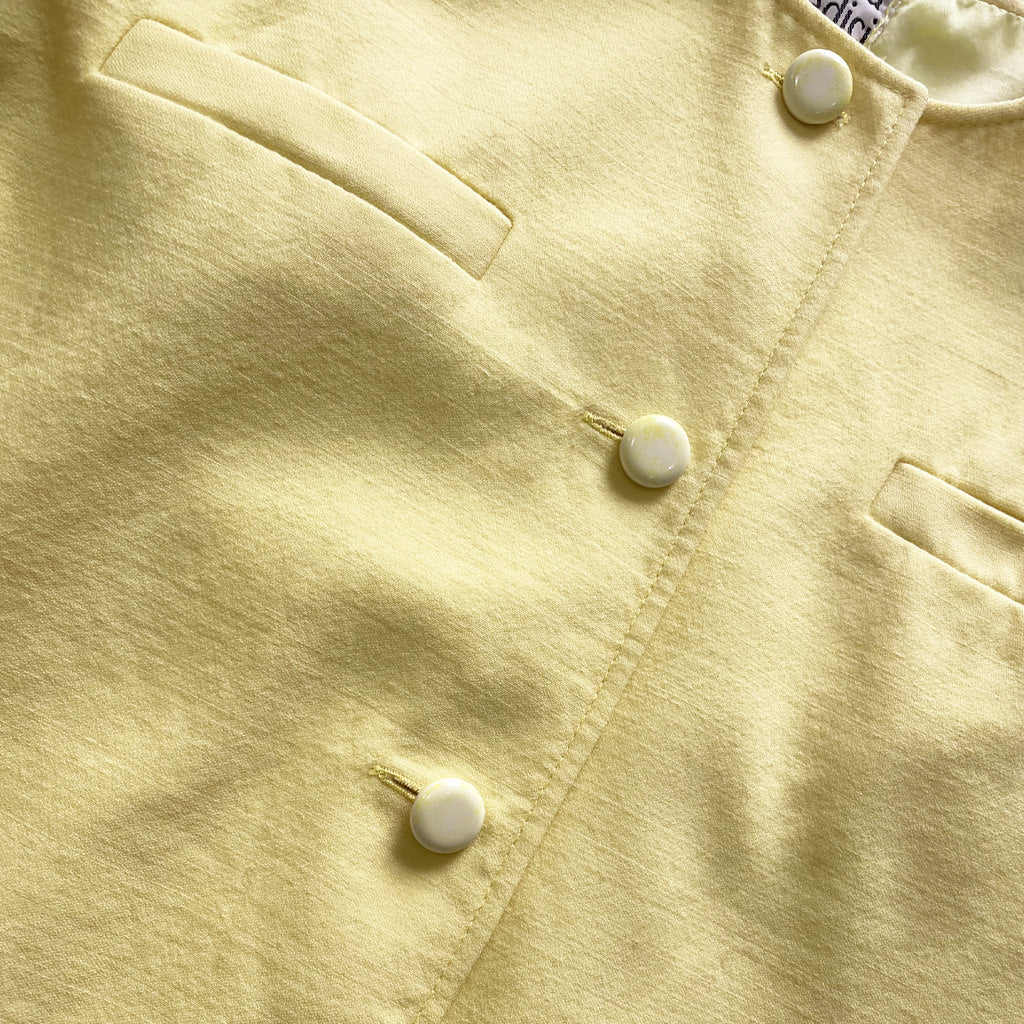 Vintage Yellow Puff Sleeve Jacket 1980s