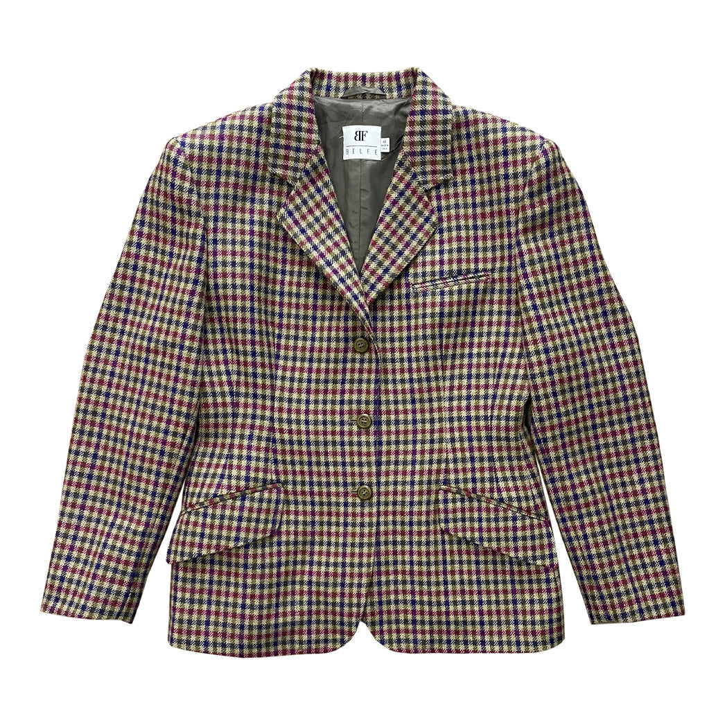 Vintage Checked Wool Jacket 1990s