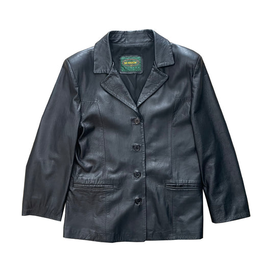 Vintage Black Genuine Leather Jacket 1990s